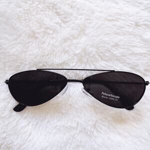 Carl Black Aviator Slim Sunglasses